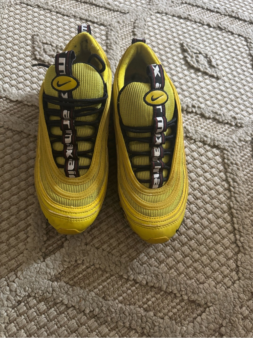 Nike Kids Yellow and Black Mesh Athletic Sneakers